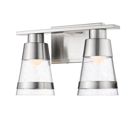 Bathroom Vanity 2 Light Fixtures With Brushed Nickel Led Integrated 13
