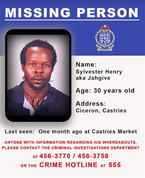Ciceron Man Reported Missing St Lucia Times