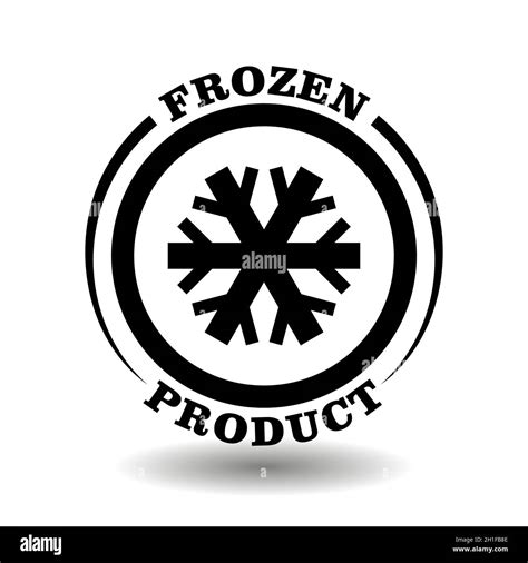 Logo rond produit congelé avec symbole flocon de neige pour l