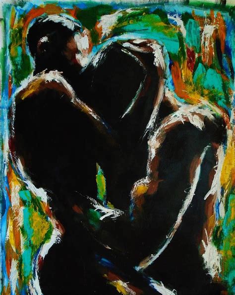 These romantic couple painting are available in diverse artistic mediums, sizes, and styles. Passion in 2020 | Art love couple, Black art pictures ...