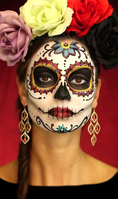Day Of The Dead Face Painter Los Angeles Coiffure Halloween Beau
