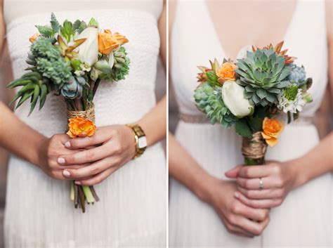 Wholesale flowers and greenery from fiftyflowers are always fresh cut and carefully packed for your wedding or special event. Bouquet Bridal: Green Succulents and Orange Flowers ...