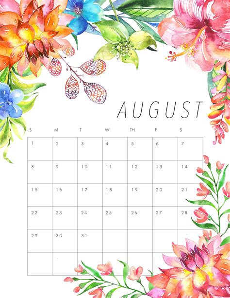 Free Printable 2021 Floral Calendar The Cottage Market