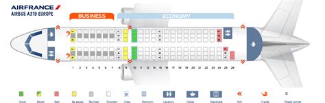 Seat Map Airbus A319 100 Air France Best Seats In Plane