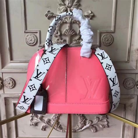 Louis Vuitton M54704 Alma Bb Patent Leather Rose Blush Trendy Purses