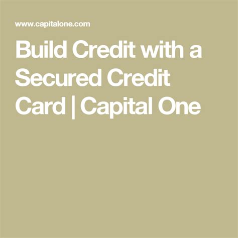 Bank secured visa card, you can choose to purchases with the u.s. Build Credit with a Secured Credit Card | Capital One | Build credit, Consolidate credit card ...
