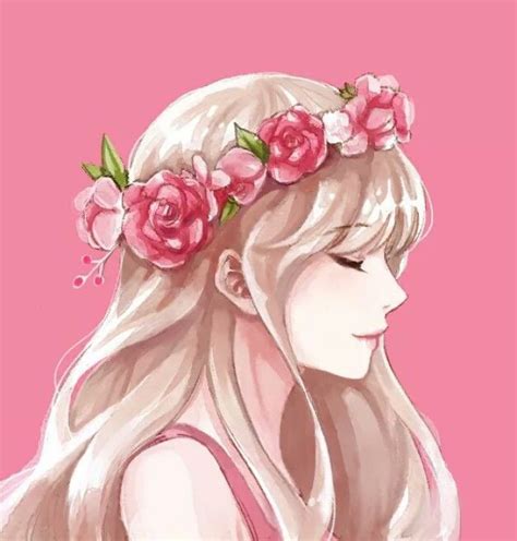 Aesthetic Anime Girl With Flower Crown Gambarku