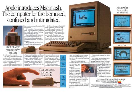 Here's the original press release that a small california company called apple released back in january 1984 macintosh, along with three powerful new lisa 2 computers, forms the basis of the apple 32. Mighty Lists: 15 vintage computer ads