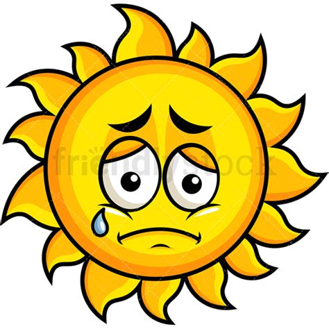 Free Teared Up Sad Sun Emoji Cartoon Vector Clipart Friendlystock