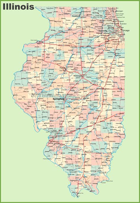 Printable Map Of Illinois