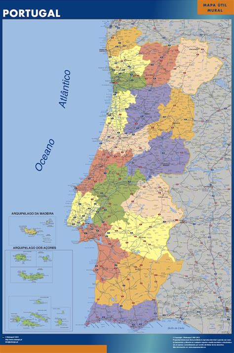 Mapa Portugal Grande Mapas Grandes De Pared De España Y El Mundo