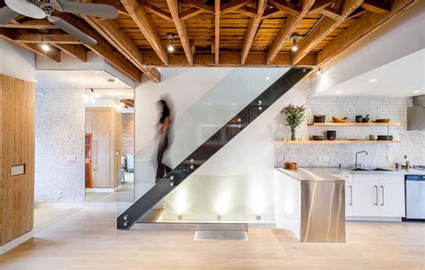 Exposed joists are a perfect opportunity for acoustic treatment. Modern Lighting Ideas That Turn The Staircase Into A ...