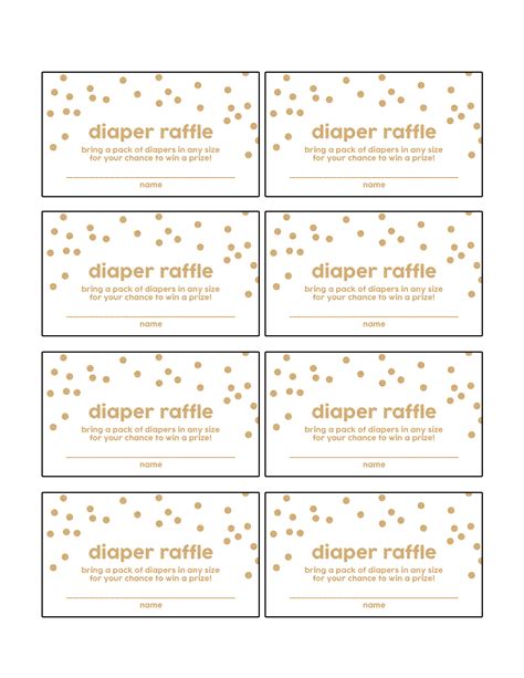 Free Printable Diaper Raffle Ticket Template Download Printable Templates