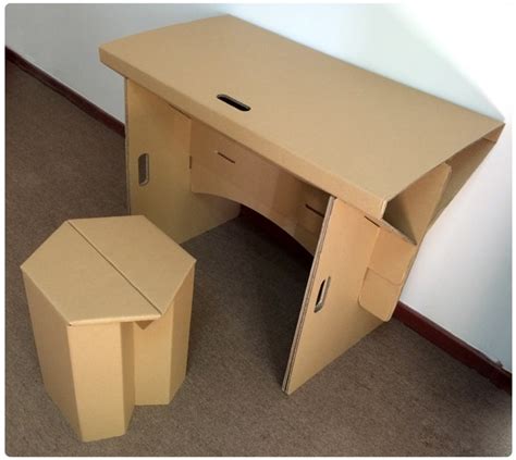 Diy Cardboard Furniture Paper Table With Chair Set Corrugated