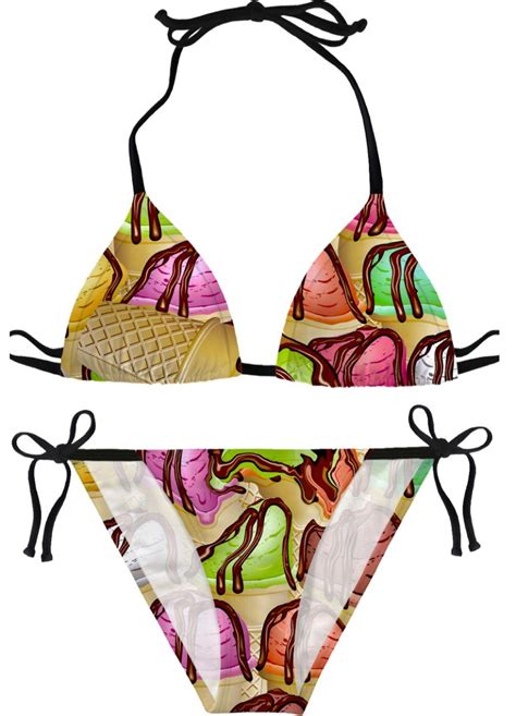 Melting Ice Cream Swimsuit Vibrant Ice Cream Cones All Over Print Design Https Rageon Com