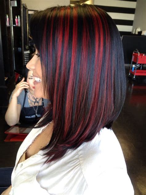 Face framing platinum blonde highights. 49 of the Most Striking Dark Red Hair Color Ideas