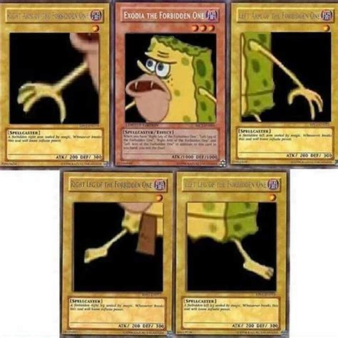 Spongegar Riff Exodia The Forbidden One Funny Yugioh Cards Pokemon Card Memes Yugioh Cards