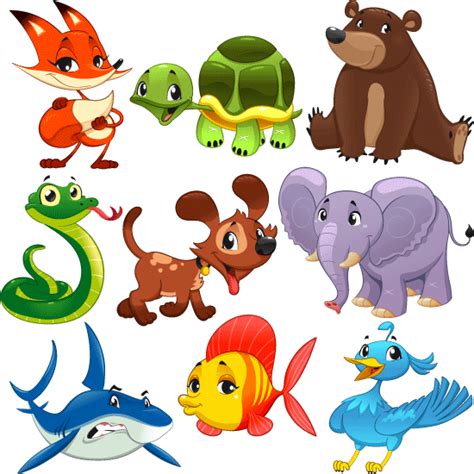 Animalitos Divertidos Vector Cute Cartoon Animals Cartoon Cartoon