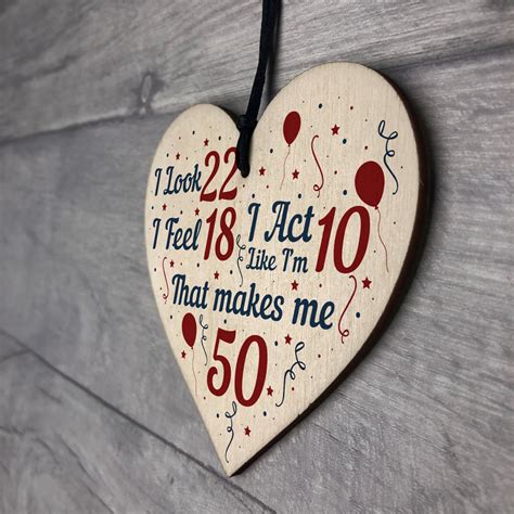 Approaching 50 may not be the most favourite event in a woman's life, so treat the occasion with gifts to spoil her once a man meets his 50th birthday, you may think he has everything he'll need or want. Funny 50th Birthday Gifts For Men Women 50th Decorations Heart