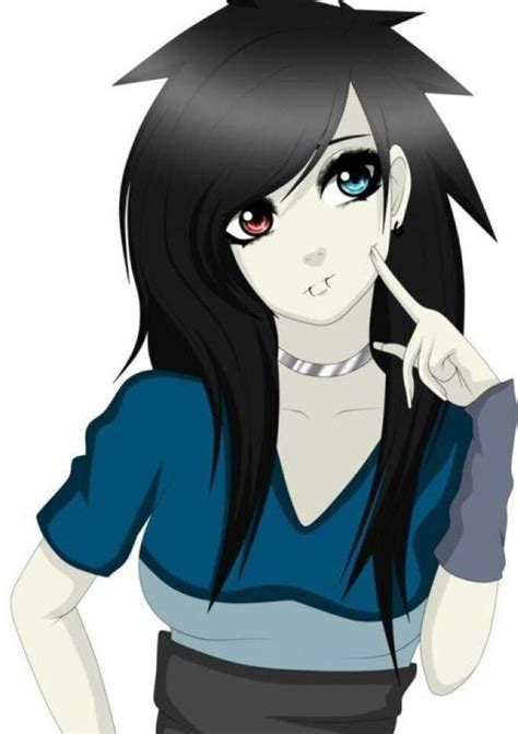 Animegirlwithdifferentcoloredeyes Emo Anime Girl