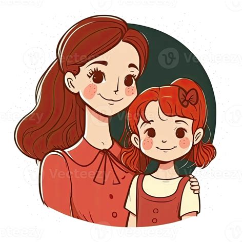 Mother And Daughter Cartoon 22972906 Png