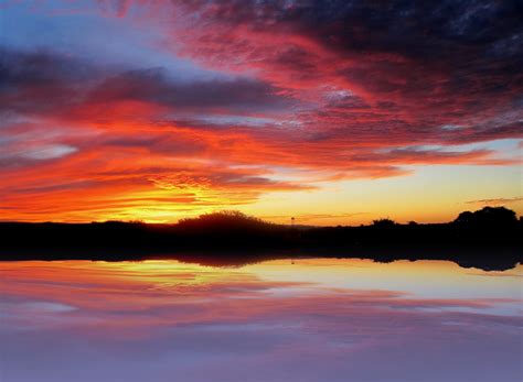 Rosy Sunset Reflection Free Stock Photo Public Domain Pictures