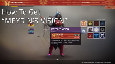 How To Get Meyrins Vision Emblem Destiny 2 Black Armory Youtube