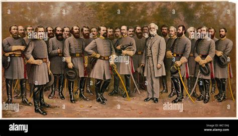 Robert E Lee With His Generals Group Portrait Lithograph By William