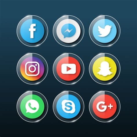 9 Social Media Icons Psd Vector Eps Format