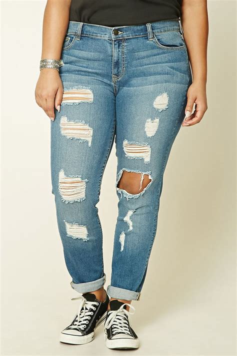 Plus Size Distressed Jeans Plus Size Distressed Jeans Distressed