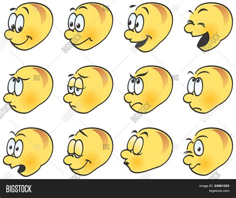 Smilies Icons Funny Facial Expressions Happy Angry Sad Laughing Winking Kissing Vector