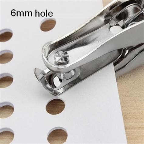 1 Pc Metal 1 Hole Standard Punch 6mm Hole 8 Sheets Capacity Anti Slip
