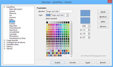 Infonet A Adir Colores Personalizados A La Paleta De Libreoffice