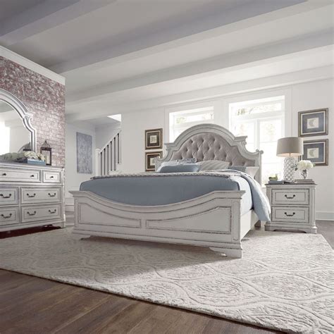 Check spelling or type a new query. Magnolia Manor Antique White Upholstered Panel Bedroom Set ...