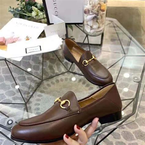 Gucci Women Leather Horsebit Loafer 13 Cm Height Brown Lulux