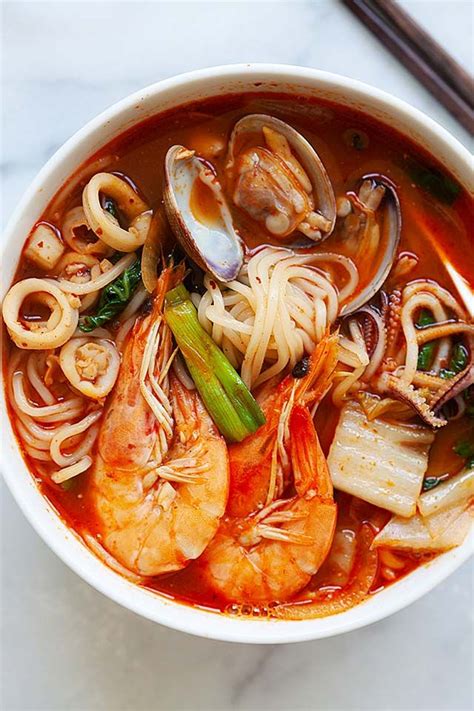 Jjamppong Korean Seafood Noodle Soup Rasa Malaysia