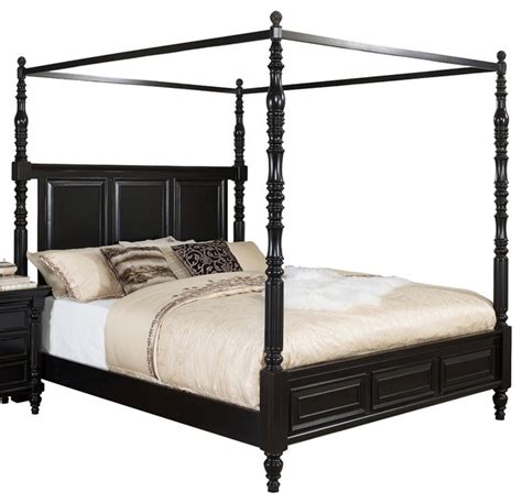 This canopy frame can be left exposed, or it can be covered by long curtains or drapes. New Classic Martinique California King Canopy Bed with ...