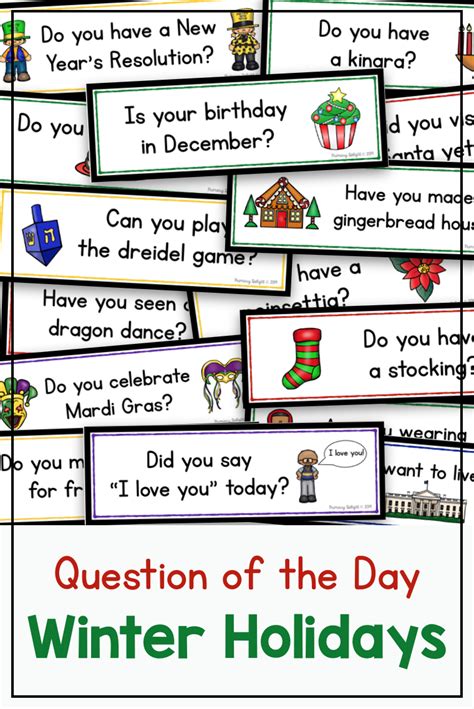 Christmas Question Of The Day Cards For Preschool Plus Other Winter