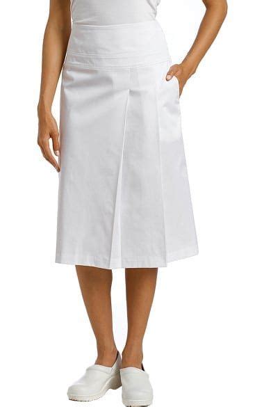 White Cross Womens Drop Waist Pleated Scrub Skirt