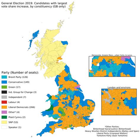 Map Of Great Britain Constituencies By Which Party Had The Greatest