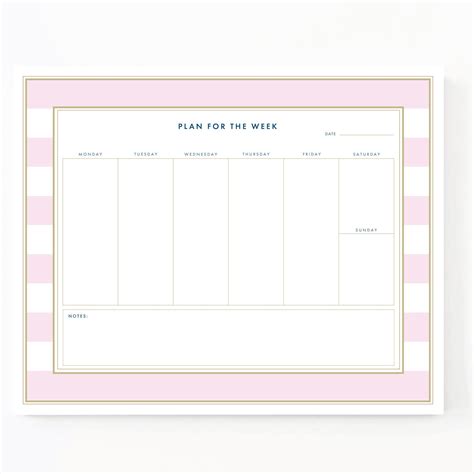 Weekly Planner Notepads Weekly Desktop Planner Week At A Etsy