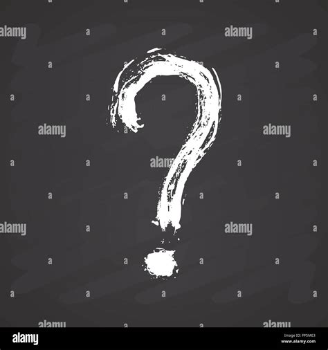 question mark grunge textured hand drawn vector illustration on chalkboard background stock