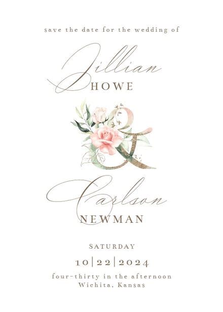 Rustic Roses Save The Date Card Template Greetings Island