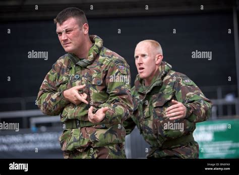 Unarmed Combat Display Team Of Hm Royal Marines Commandos At Armed