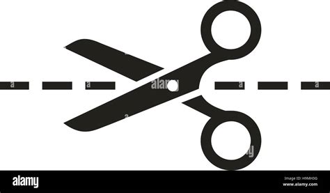 Scissors With Cut Lines Stock Vector Image And Art Alamy