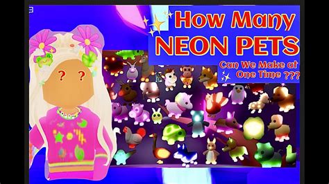 Adopt Me Challenge How Many Neon Pets Can We Make 😱 Youtube