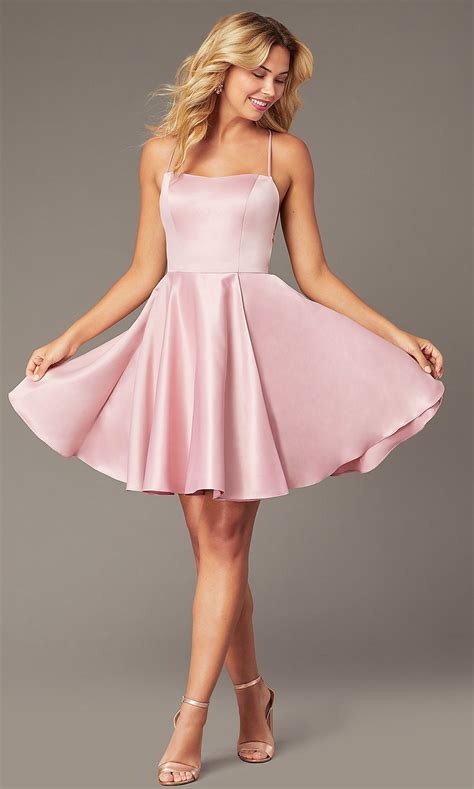 Backless Short Homecoming Party Dress With Corset Pink Dress Short Pink Formal Dresses Short