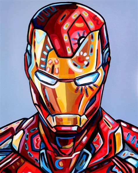 Iron Man Print Marvel Paintings Iron Man Painting Spiderman Art