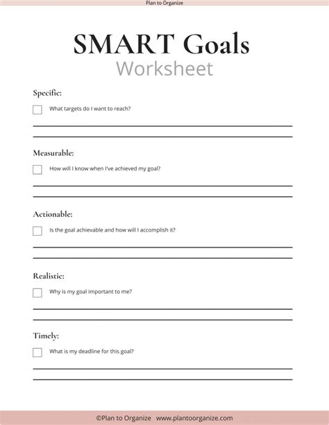 Smart Goals How To Guide Free Worksheet Plan To Organize