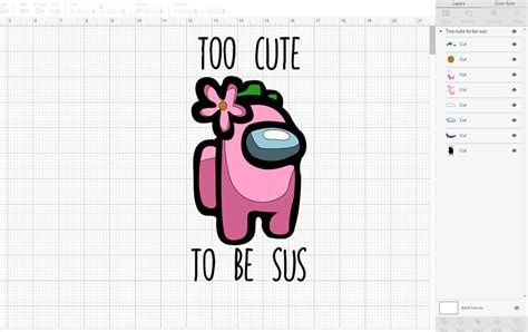 Too Cute To Be Sus Svg Free Among Us Svg Files